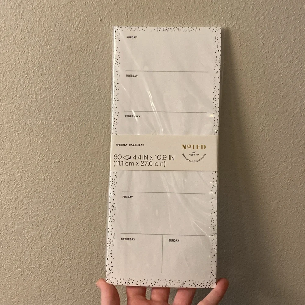 NWT Noted by Post It Weekly Calendar Pad